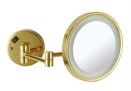 золотое косметическое зеркало настенное с подсветкой светодиоды