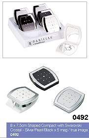 Карманное косметическое зеркало с кристаллами Swarovski - Danielle (Англия)