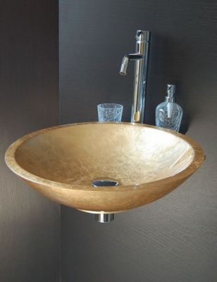 Раковина-чаша золотая, стекляная Boheme (Италия)