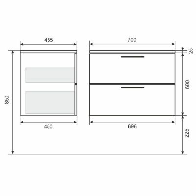 Тумба с раковиной Uperwood Foster New подвесная, белая, 70 см